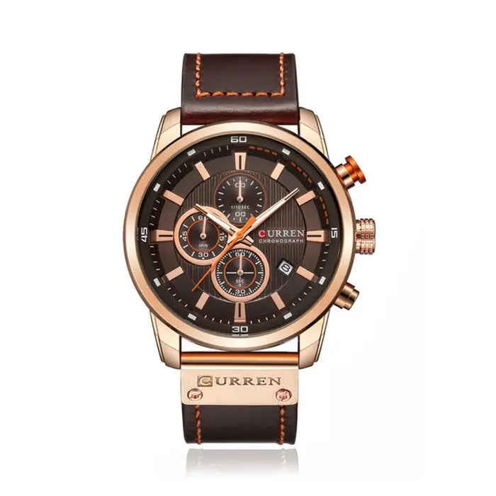 Relógio Masculino Couro à Prova D'água