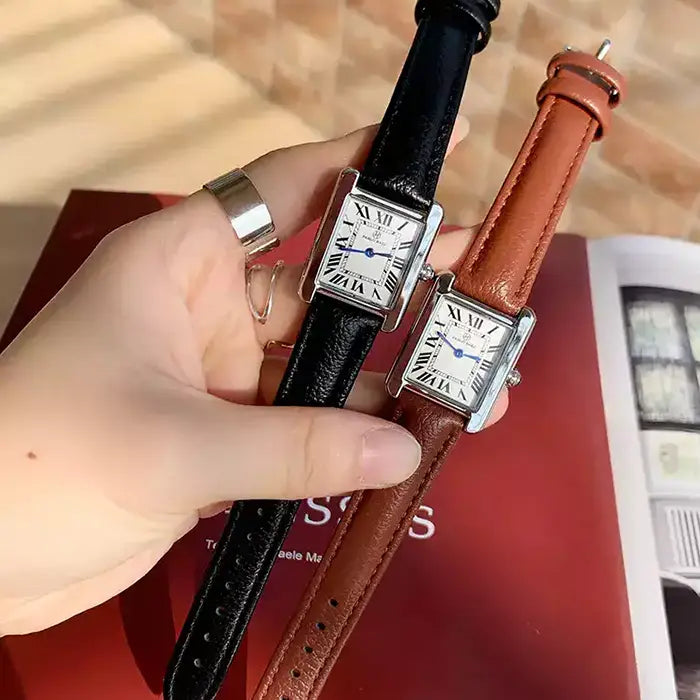 Relógio Feminino de Couro Vintage