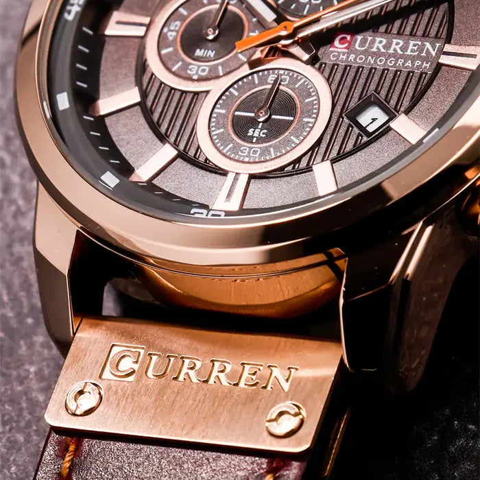 Relógio Masculino Couro à Prova D'água