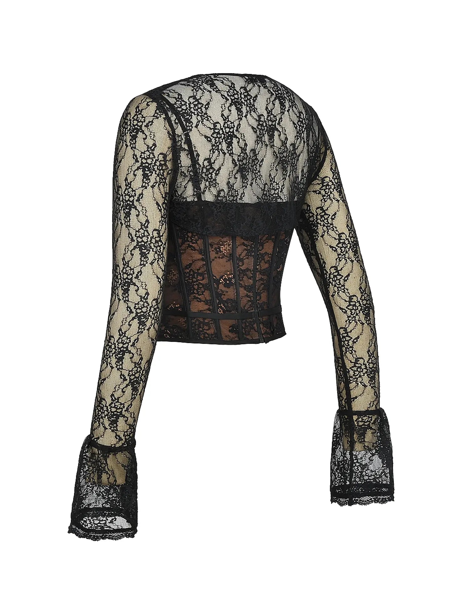 Corset de Renda com Mangas Longas Marcelline