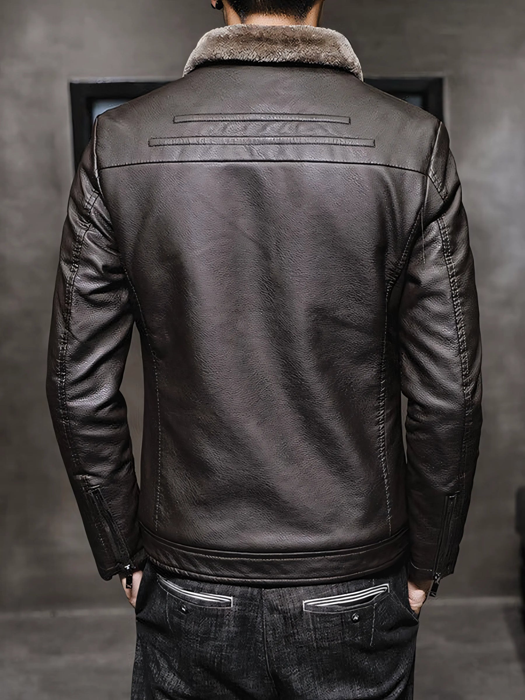 Jaqueta Masculina de Couro Pu