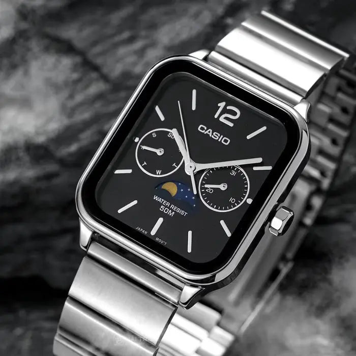 Relógio CASIO Moon Day 36mm Unissex - Aço Inoxidável | A Prova D'agua