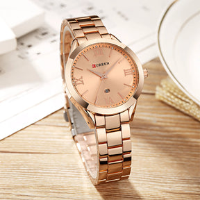 Relógio CURREN Perfect Time - Feminino Hardlex | Pulseira de Aço