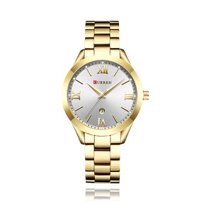 Relógio CURREN Perfect Time - Feminino Hardlex | Pulseira de Aço