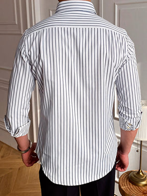 Camisa Casual Às Riscas Retro