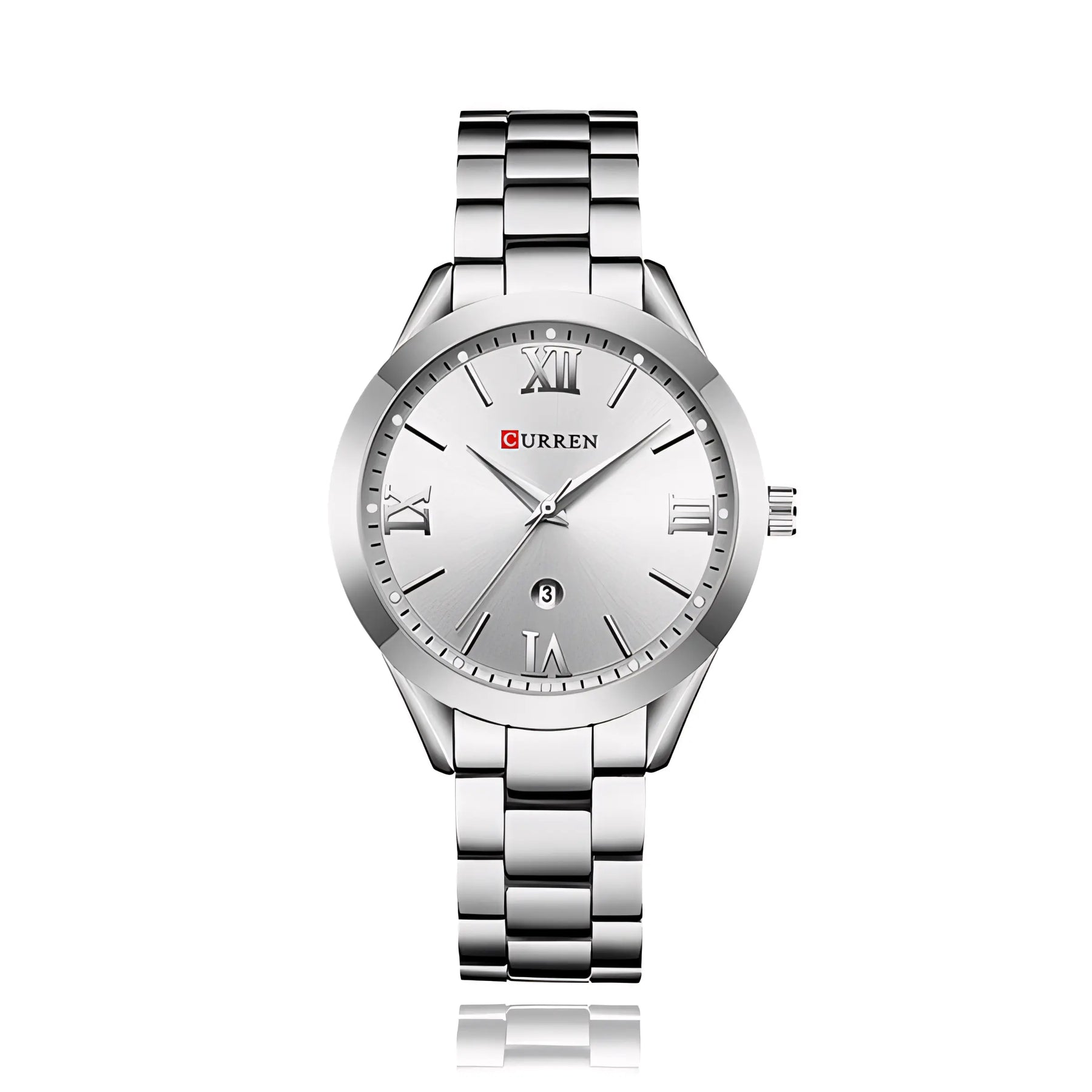 Relógio CURREN Perfect Time - Feminino Hardlex | Pulseira de Aço