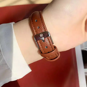 Relógio Feminino de Couro Vintage