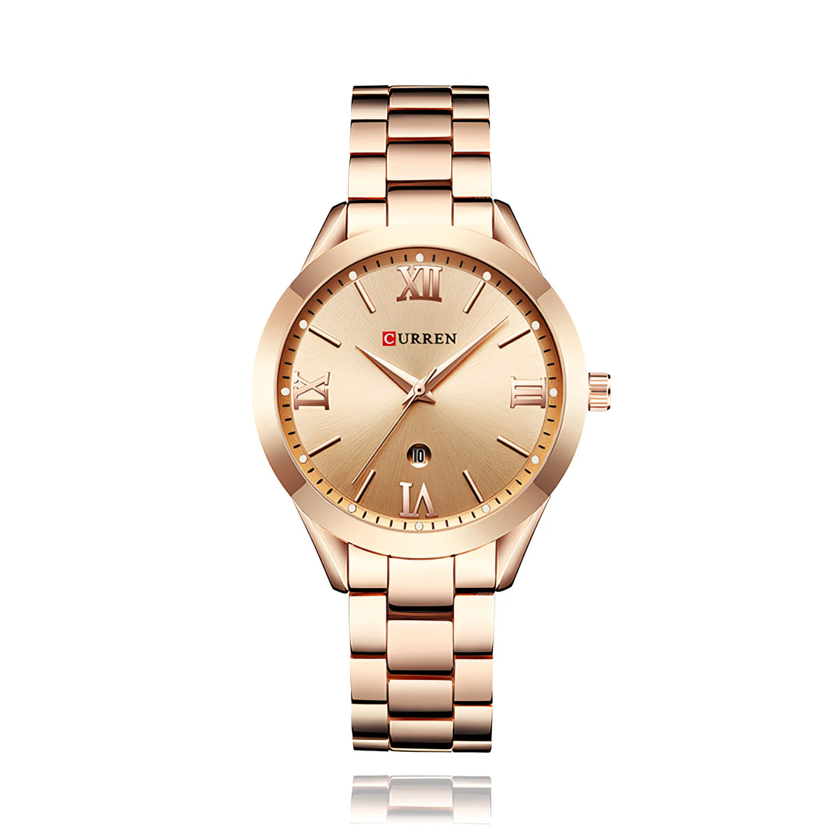 Relógio CURREN Perfect Time - Feminino Hardlex | Pulseira de Aço