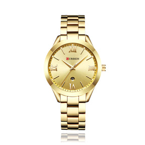 Relógio CURREN Perfect Time - Feminino Hardlex | Pulseira de Aço