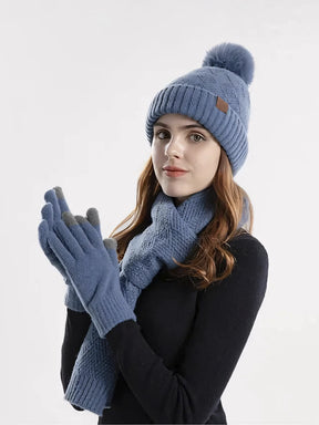 Conjunto Gorro, Luvas e Cachecol - Linha Inverno