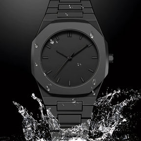 Relógio Minimalista All Black 40,5mm Masculino - Policarbonato | A Prova D'agua