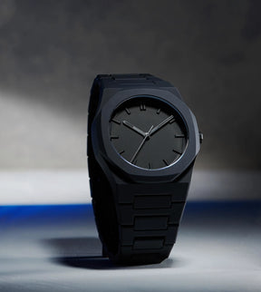 Relógio Minimalista All Black 40,5mm Masculino - Policarbonato | A Prova D'agua